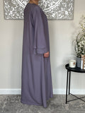 Lilac Nida Dual Layered Sleeve Closed Abaya