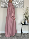 Pink Nida Dual Layered Sleeve Closed Abaya