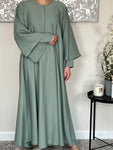 Sage Nida Dual Layered Sleeve Closed Abaya