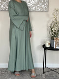 Sage Nida Dual Layered Sleeve Closed Abaya