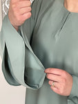 Sage Nida Dual Layered Sleeve Closed Abaya