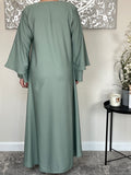 Sage Nida Dual Layered Sleeve Closed Abaya