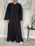 Black Ribbed Abaya Coat