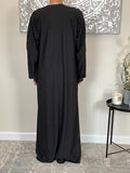 Black Ribbed Abaya Coat