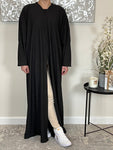 Black Ribbed Abaya Coat