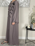 Premium Hand Embellished Lilac Open Abaya