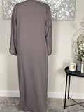 Premium Hand Embellished Lilac Open Abaya