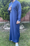 Premium Men’s Royal Blue Omani Embroidered Thobe