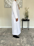 Boys White Omani Embroidered Thobe Jubbah