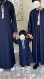 Babies & Toddler Navy Blue Omani Embroidered Thobe Jubbah