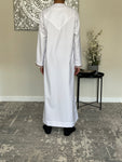 Boys White Omani Embroidered Thobe Jubbah