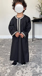 Babies & Toddler Black Omani Embroidered Thobe Jubbah