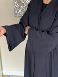 Premium Embossed Crepe Open Abaya