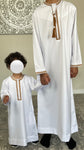 Babies & Toddler White Omani Embroidered Thobe Jubbah