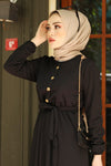 Tailored Abaya Button Design Dress