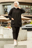 Black Cotton Loungewear Set