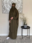 One Size 3 Piece Olive Green Jilbab