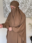 One Size 3 Piece Taupe Jilbab