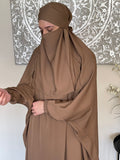 One Size 3 Piece Taupe Jilbab