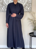 Wide Sleeve Navy Blue Open Abaya