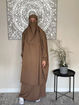 One Size 3 Piece Taupe Jilbab