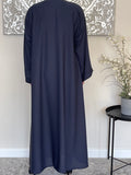 Wide Sleeve Navy Blue Open Abaya