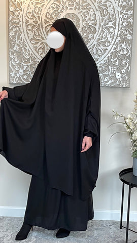 One Size 3 Piece Black Jilbab