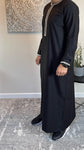 Premium Men’s Black Embroidered Omani Thobe