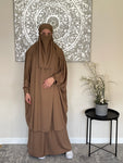 One Size 3 Piece Taupe Jilbab