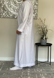 Men’s White Omani Thobe Jubbah with Tassel