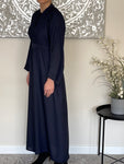 Wide Sleeve Navy Blue Open Abaya