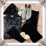 Black Glitter Velvet Loungewear Set