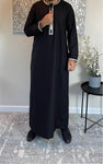 Premium Men’s Black Embroidered Omani Thobe