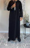 Premium Men’s Black Embroidered Omani Thobe