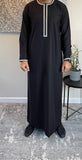 Premium Men’s Black Embroidered Omani Thobe