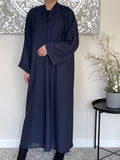 Wide Sleeve Navy Blue Open Abaya