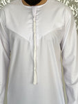 Men’s White Omani Thobe Jubbah with Tassel