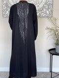 Emirati Stone Embellished Black Open Abaya