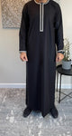 Premium Men’s Black Embroidered Omani Thobe