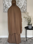 One Size 3 Piece Taupe Jilbab