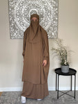 One Size 3 Piece Taupe Jilbab