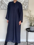 Wide Sleeve Navy Blue Open Abaya