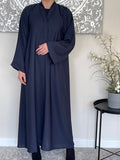 Wide Sleeve Navy Blue Open Abaya