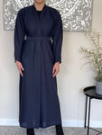 Wide Sleeve Navy Blue Open Abaya