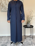 Premium Men’s Navy Blue Emirati Thobe