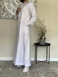 Men’s White Omani Thobe Jubbah with Tassel