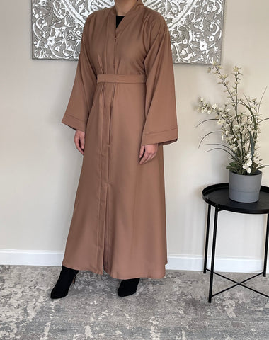Wide Sleeve Nude Open Abaya