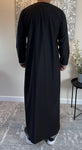 Premium Men’s Black Embroidered Omani Thobe