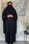 One Size 3 Piece Black Jilbab