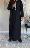 Premium Men’s Black Embroidered Omani Thobe